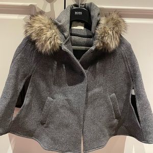 Zara girls hooded cape. Grey. Size 9/10
